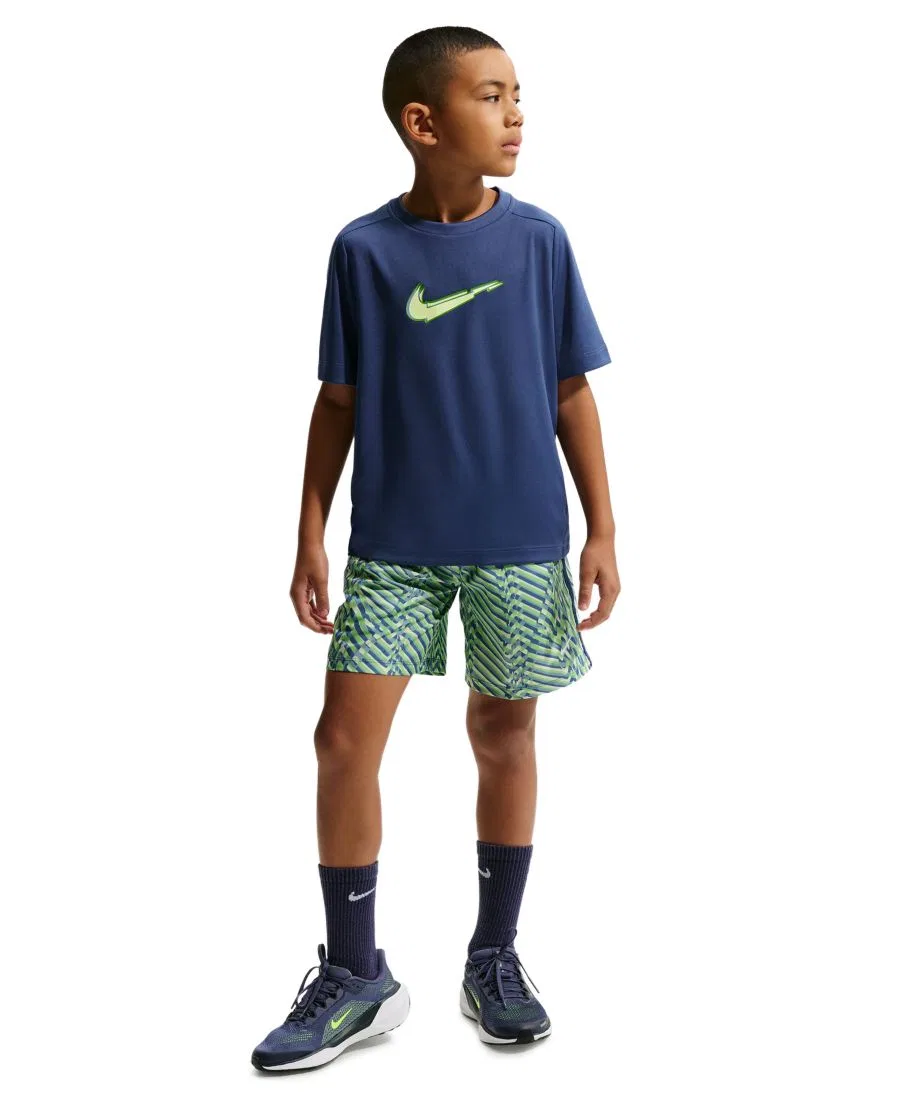 Тренировочные шорты Dri-FIT Woven Nike, Light Liquid Lime/Mystic Navy/White — фото 2