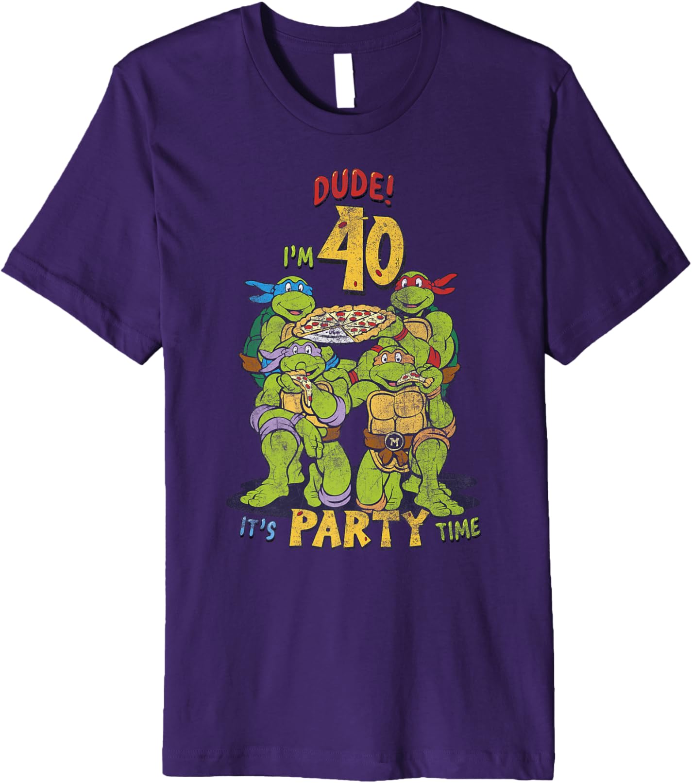 

Мужская футболка Teenage Mutant Ninja Turtles 40th Birthday Pizza Party Premium, фиолетовый