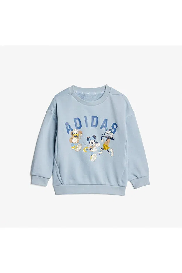 Детский спортивный комплект для девочек с принтом Mickey Mouse Adidas, Light Blue — фото 3