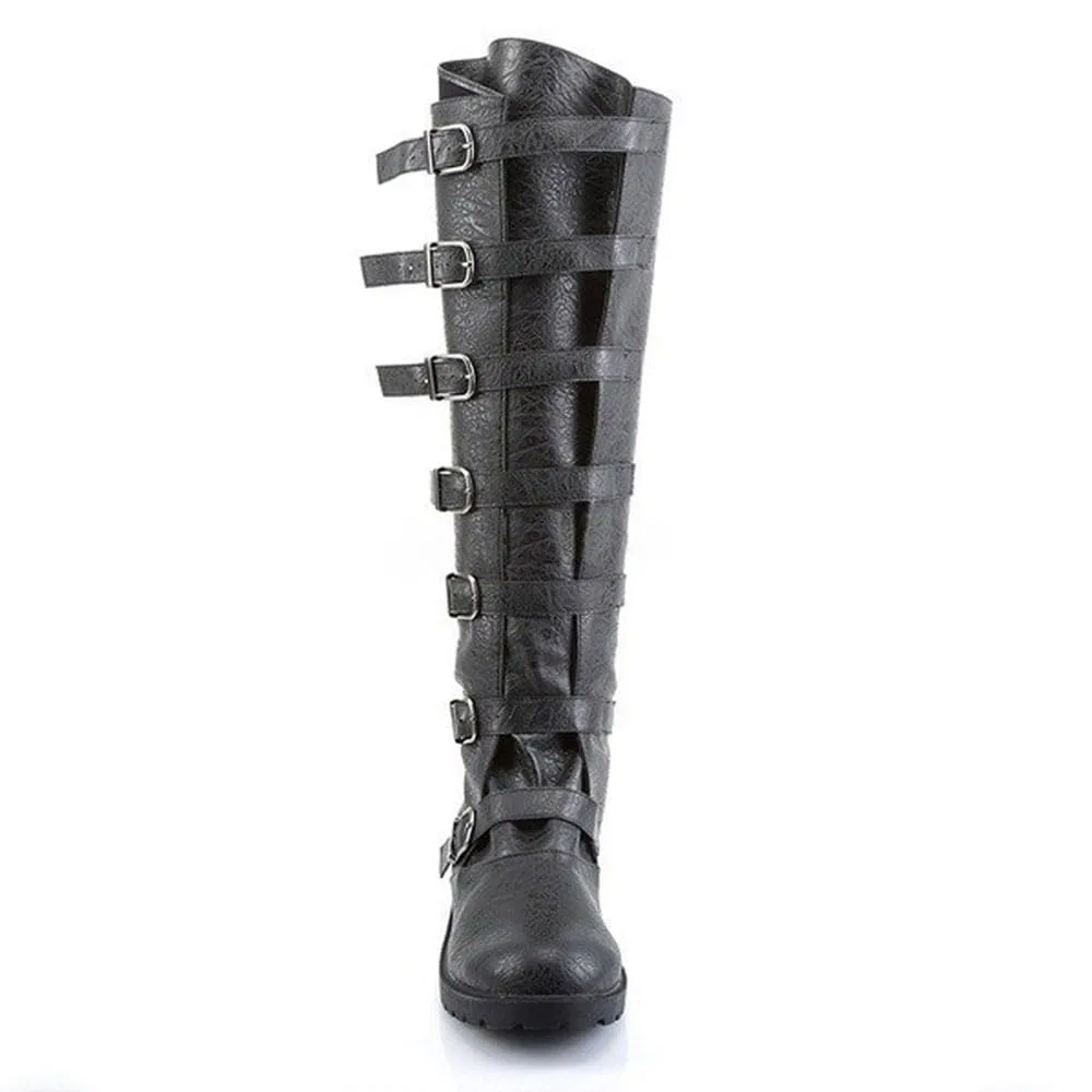 Детские ботинки на молнии с искусственной кожи Medieval Shoes от YUMALI, Black — фото 4