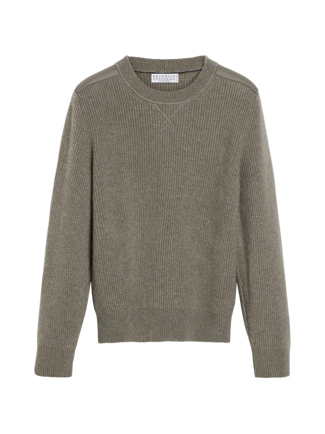 Кашемировый свитер в рубчик Brunello Cucinelli Kids, серый