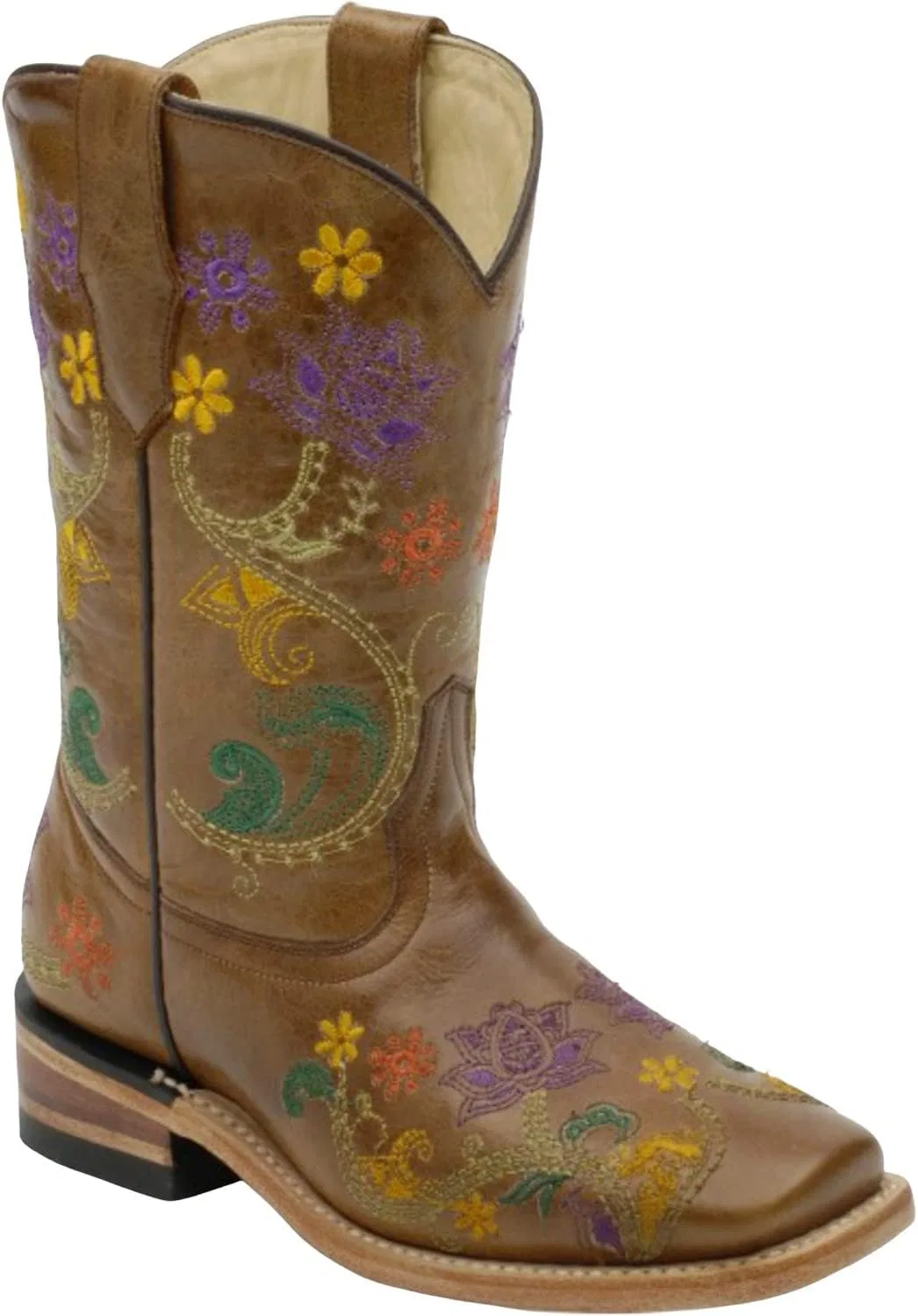 Детские сапоги для девочек с цветочным принтом G1155 Corral Boots, Brown