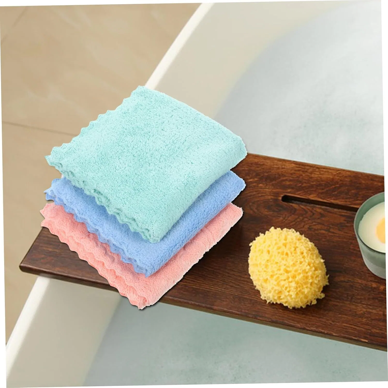 Салфетки для лица Microfibre, FOMIYES, 10 шт, 30x30 см, Assorted Colours — фото 2