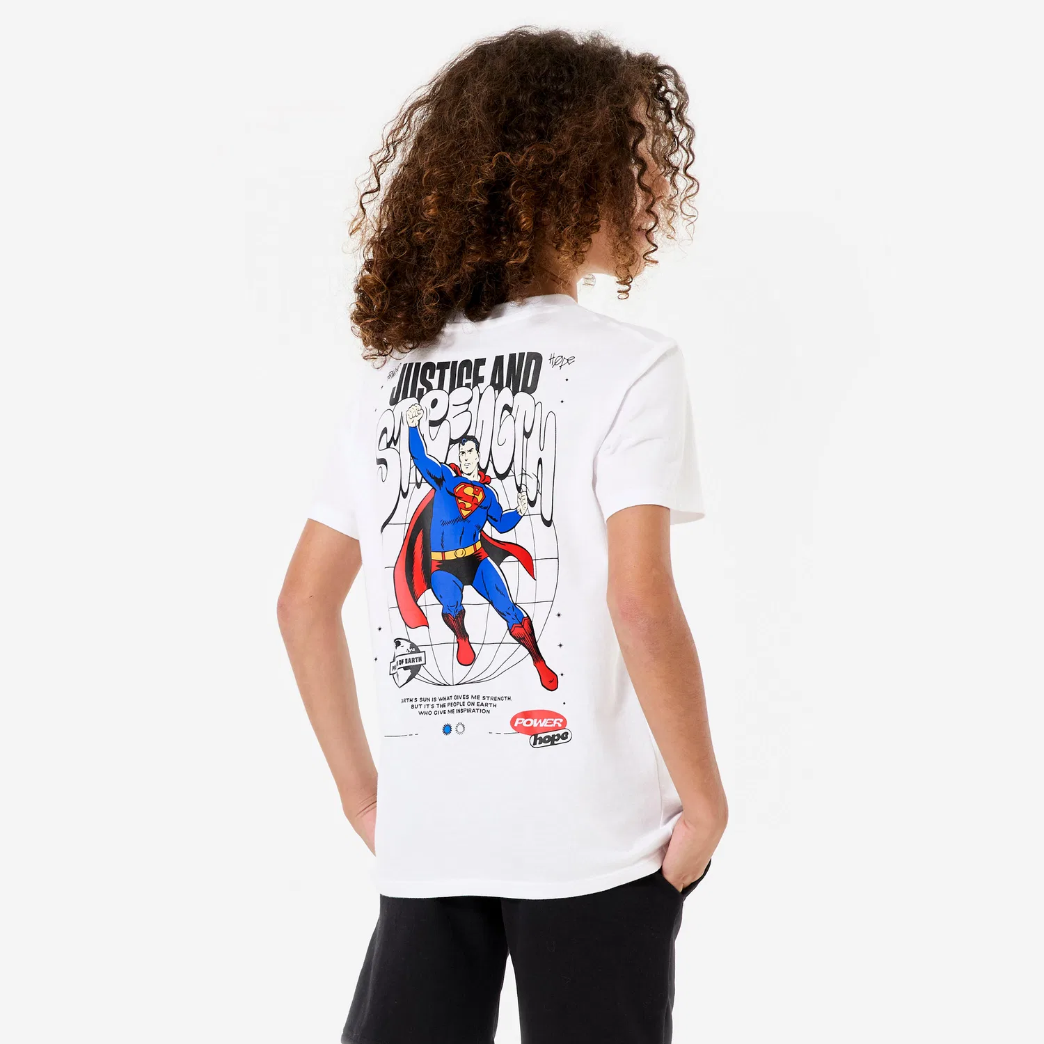 Детская хлопковая футболка Superman Decathlon, Ultraweiß — фото 4