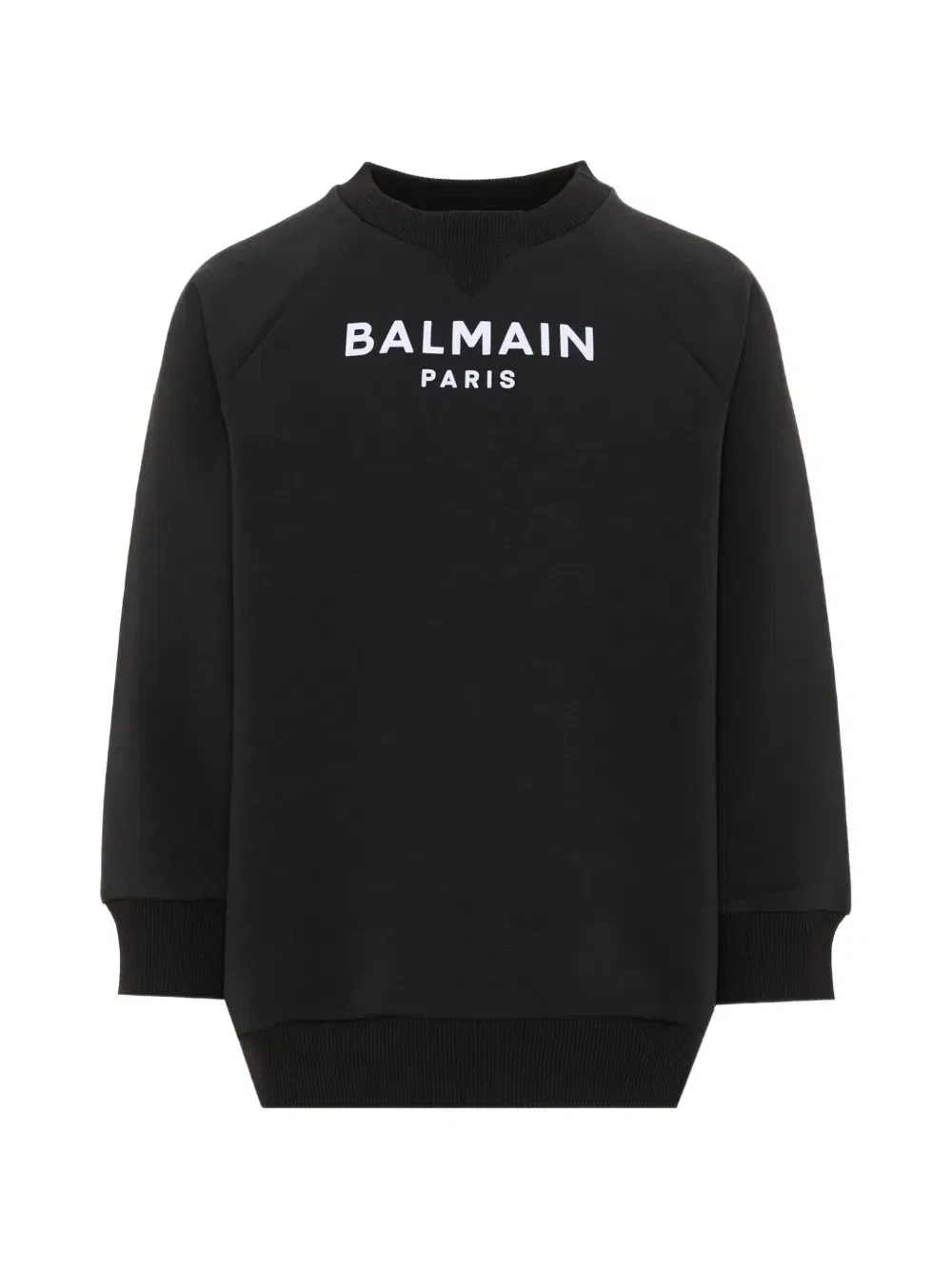 Свитер с логотипом и рукавами реглан Balmain Kids, черный