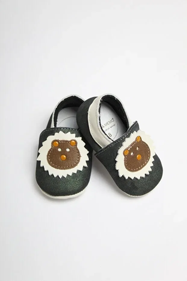 Детские пинетки для новорожденных кожаные First Step Zeyno Ve Memo, Bright Green-Cream