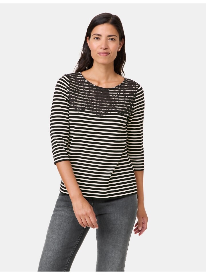 

Футболка Gerry Weber 3/4 Arm, цвет black/cream yarnstripe