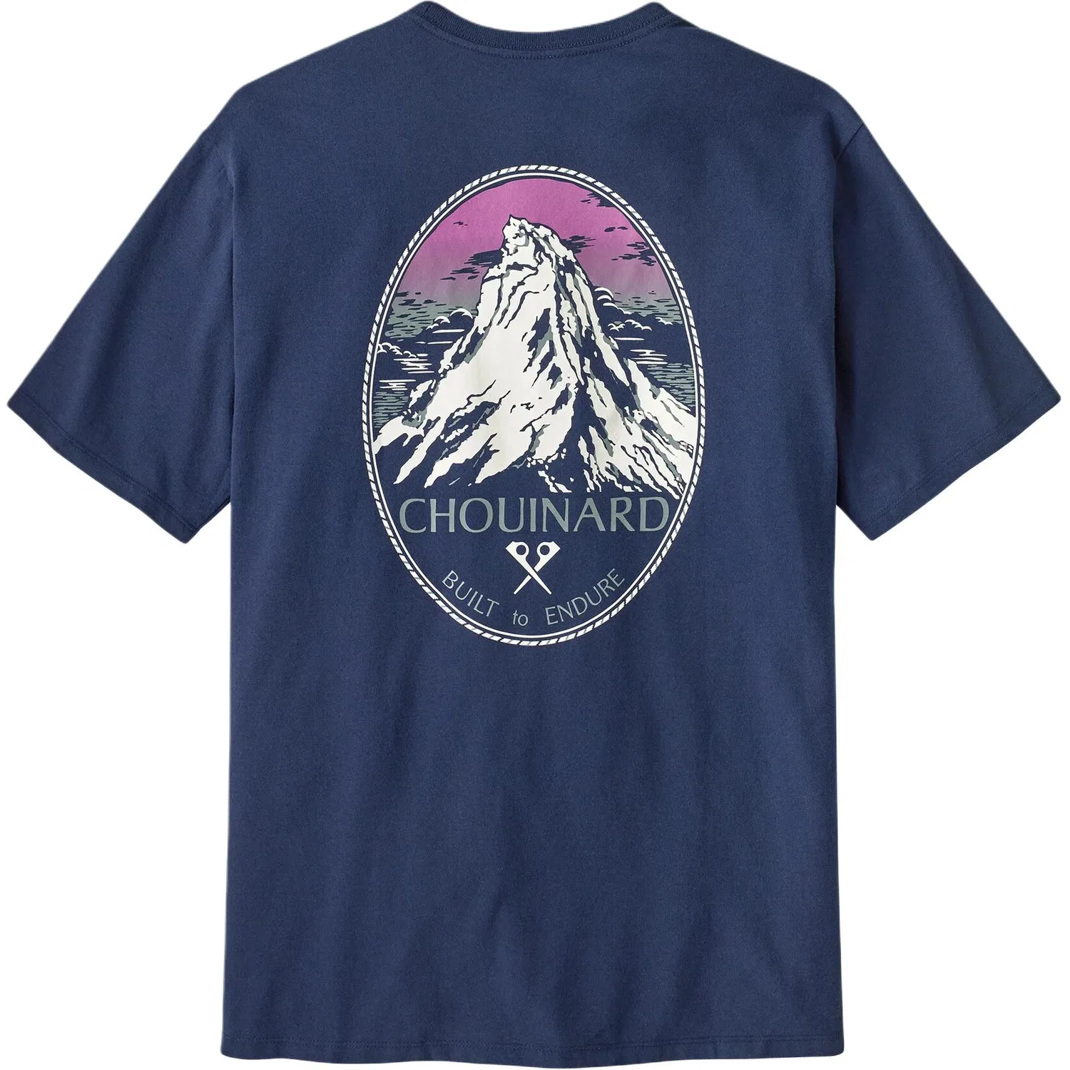 Мужская футболка с принтом Chouinard Crest Patagonia, Clement Blue/CLMB