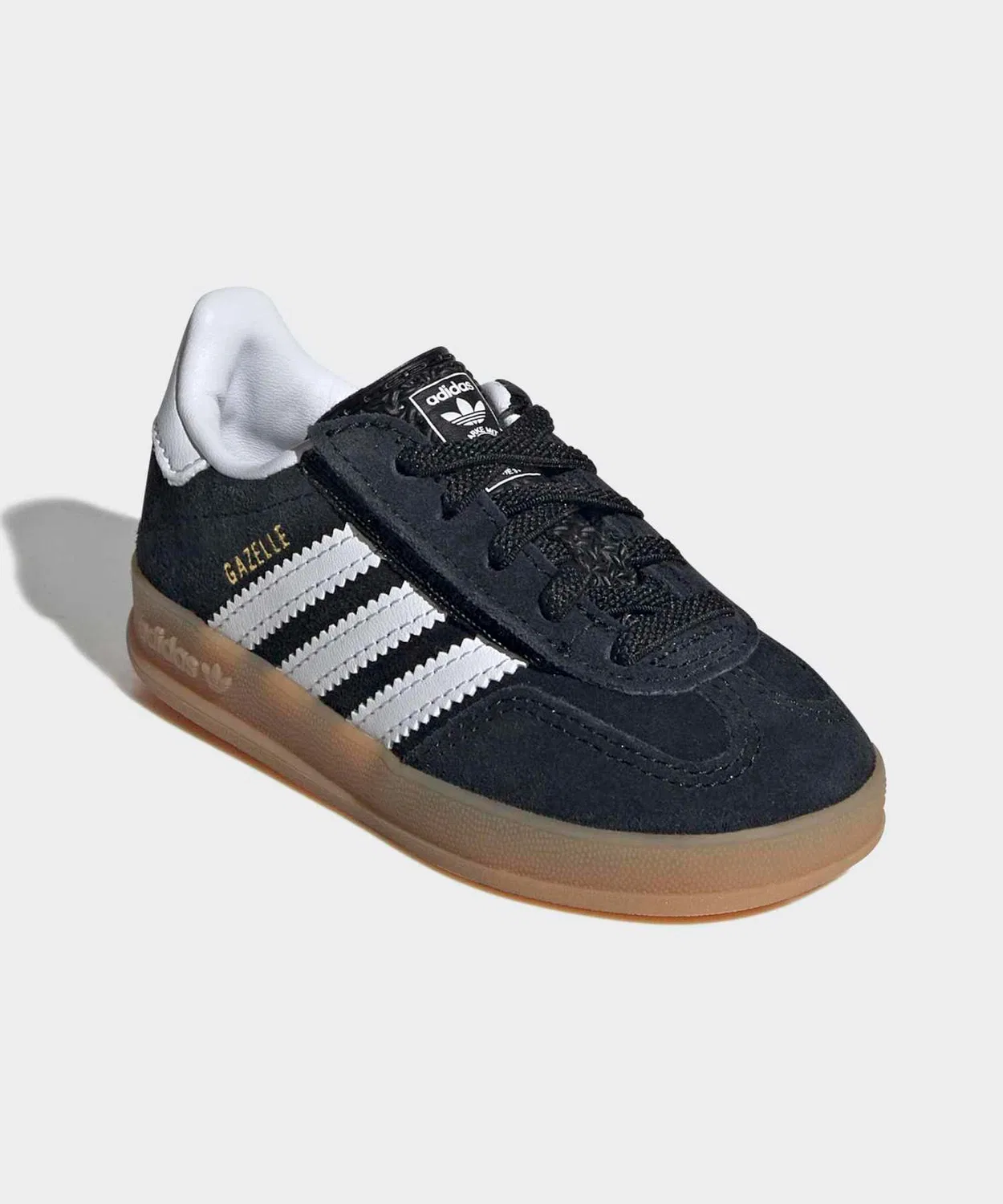 Детские кроссовки с липучкой GAZELLE INDOOR COMFORT CLOSURE ELASTIC LACE Adidas, Black — фото 4