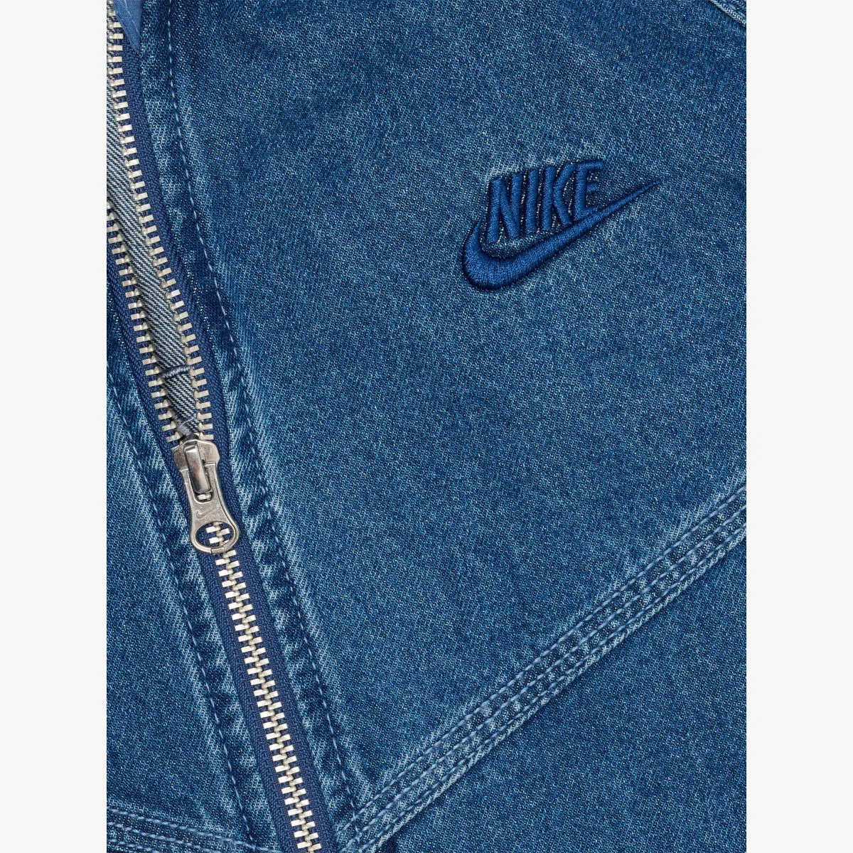 Детская джинсовая куртка с капюшоном и застежкой-молнией Nike, темно-синий — фото 2