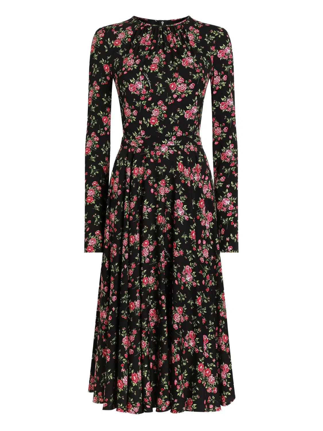 Миди-платье из шелка, черное Dolce & Gabbana, черный