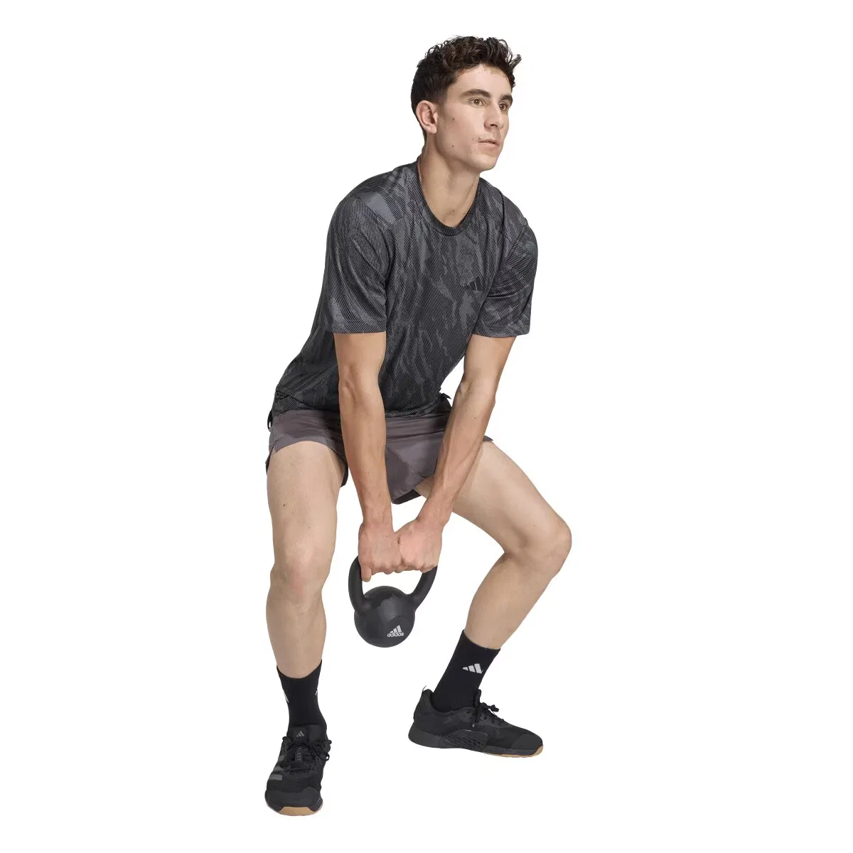 Мужская футболка, Workout Essentials Plus, adidas, серый — фото 4