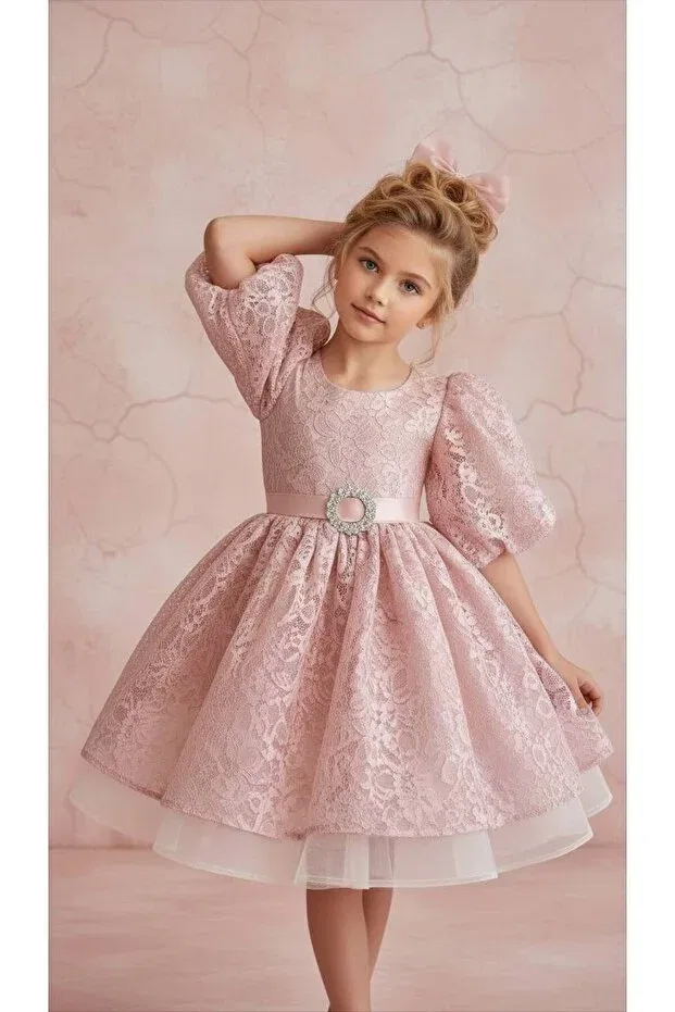 Детское платье для девочек с длинным рукавом Mc Minicool, Pink — фото 3