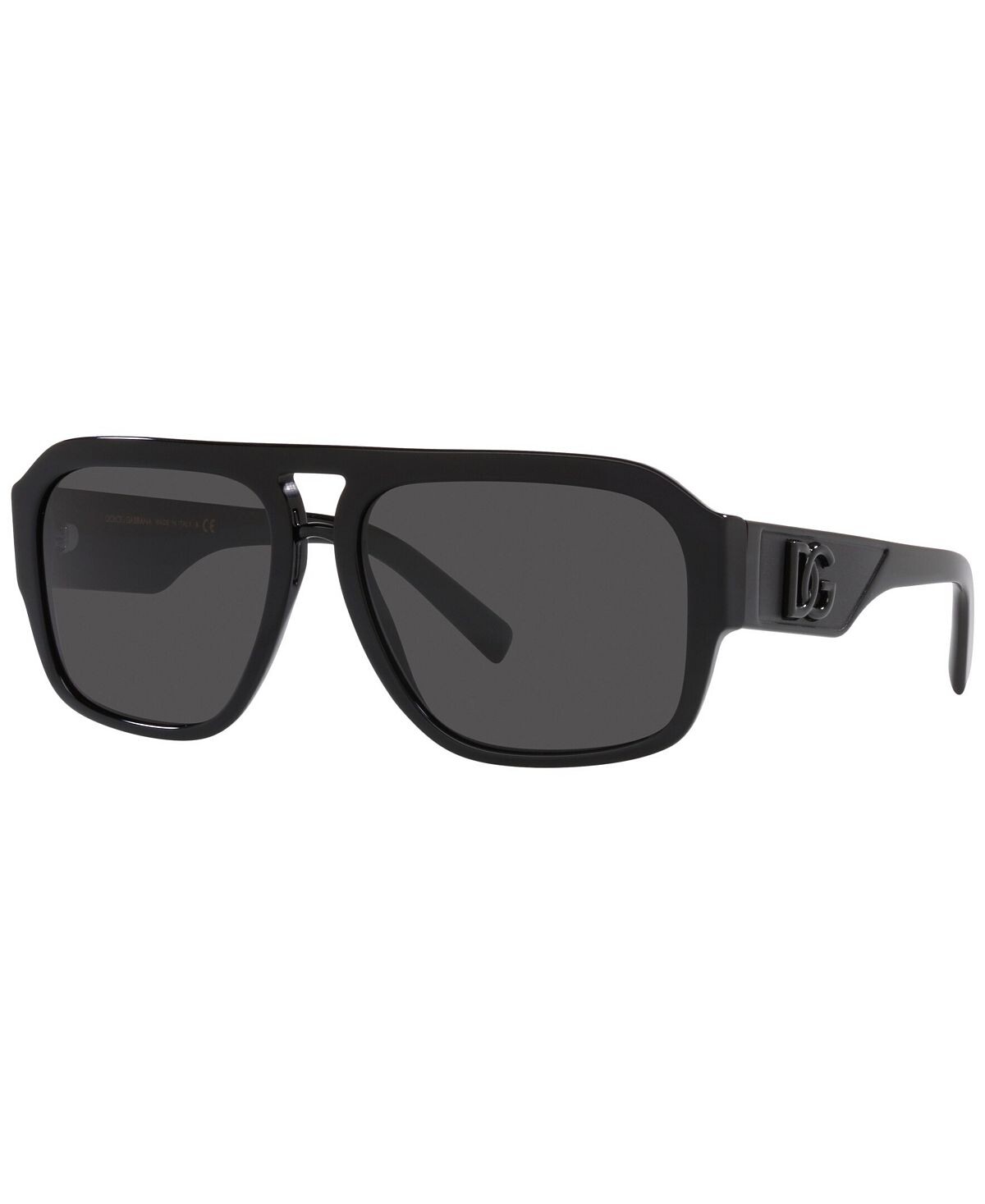 Мужские солнцезащитные очки с низкой перемычкой, dg4403f low bridge fit 58 Dolce & Gabbana, черный — фото 2
