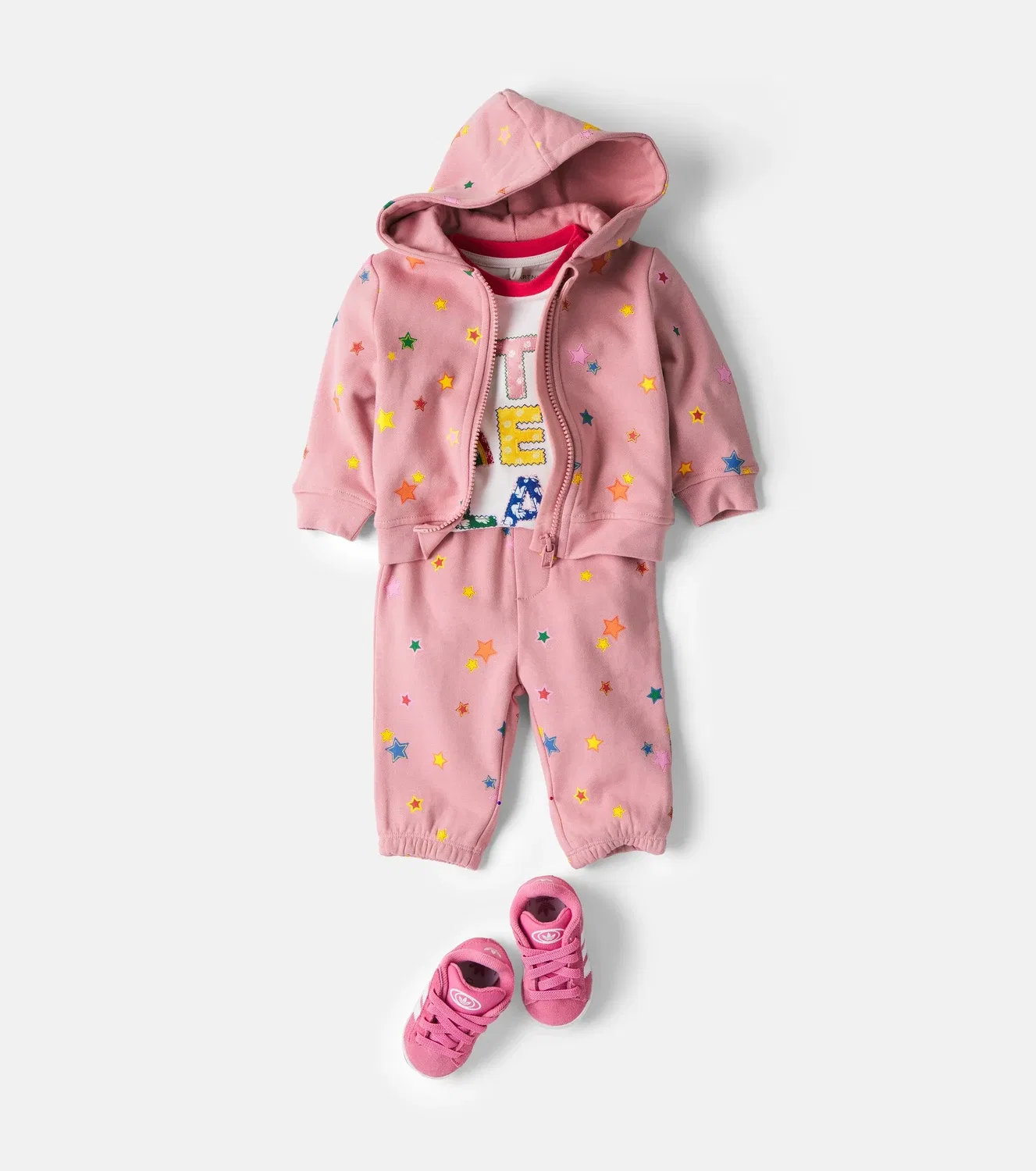 Комплект из худи и спортивных штанов с капюшоном Stella Mccartney Kids, розовый — фото 2