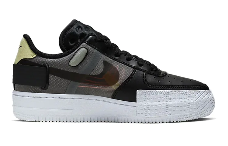 Детские кроссовки для скейтбординга с низким профилем Air Force 1 Low Type Black GS, Nike, Черный — фото 3