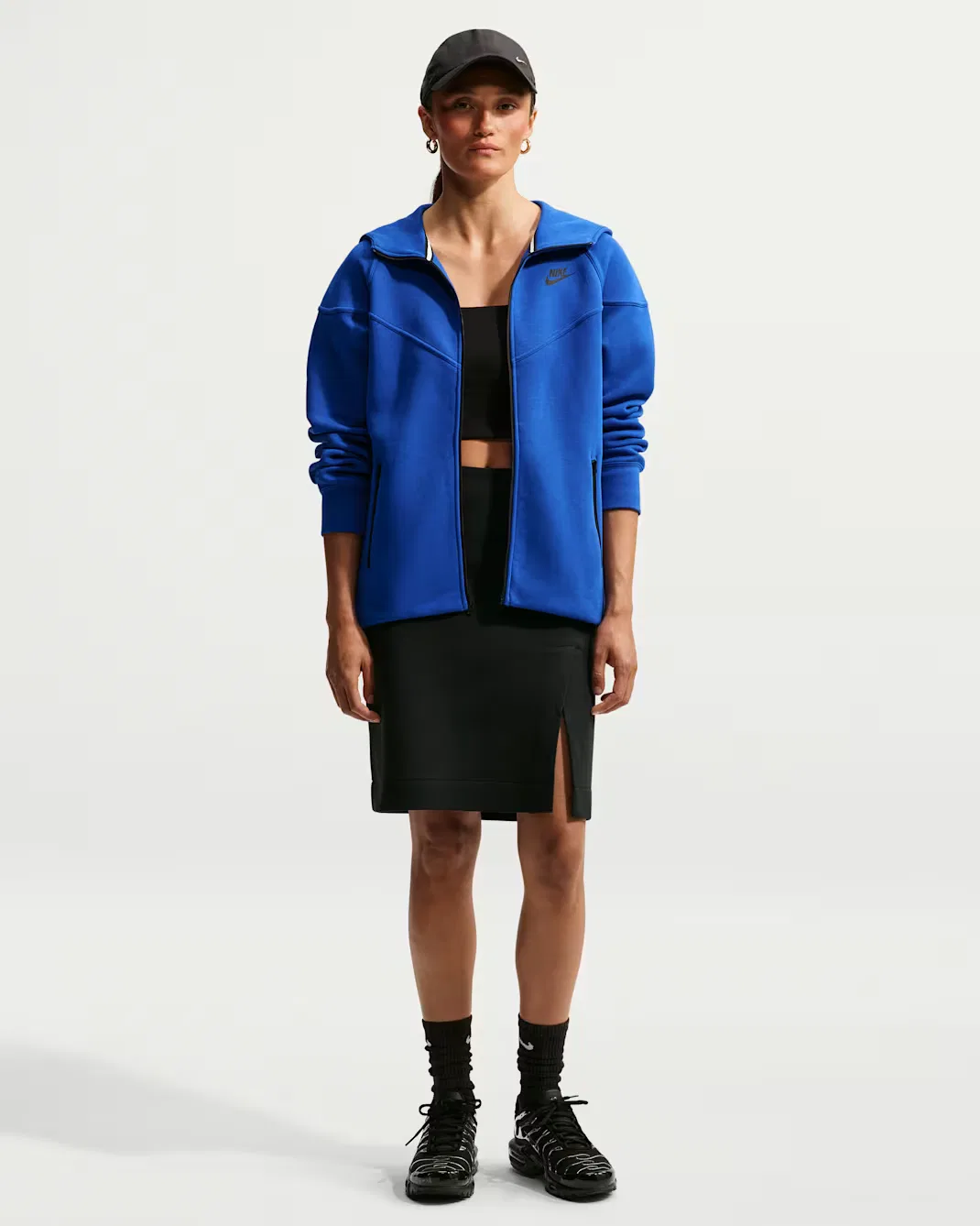 Женская толстовка на молнии Nike Sportswear Tech Fleece Windrunner, Old Royal/Black — фото 4