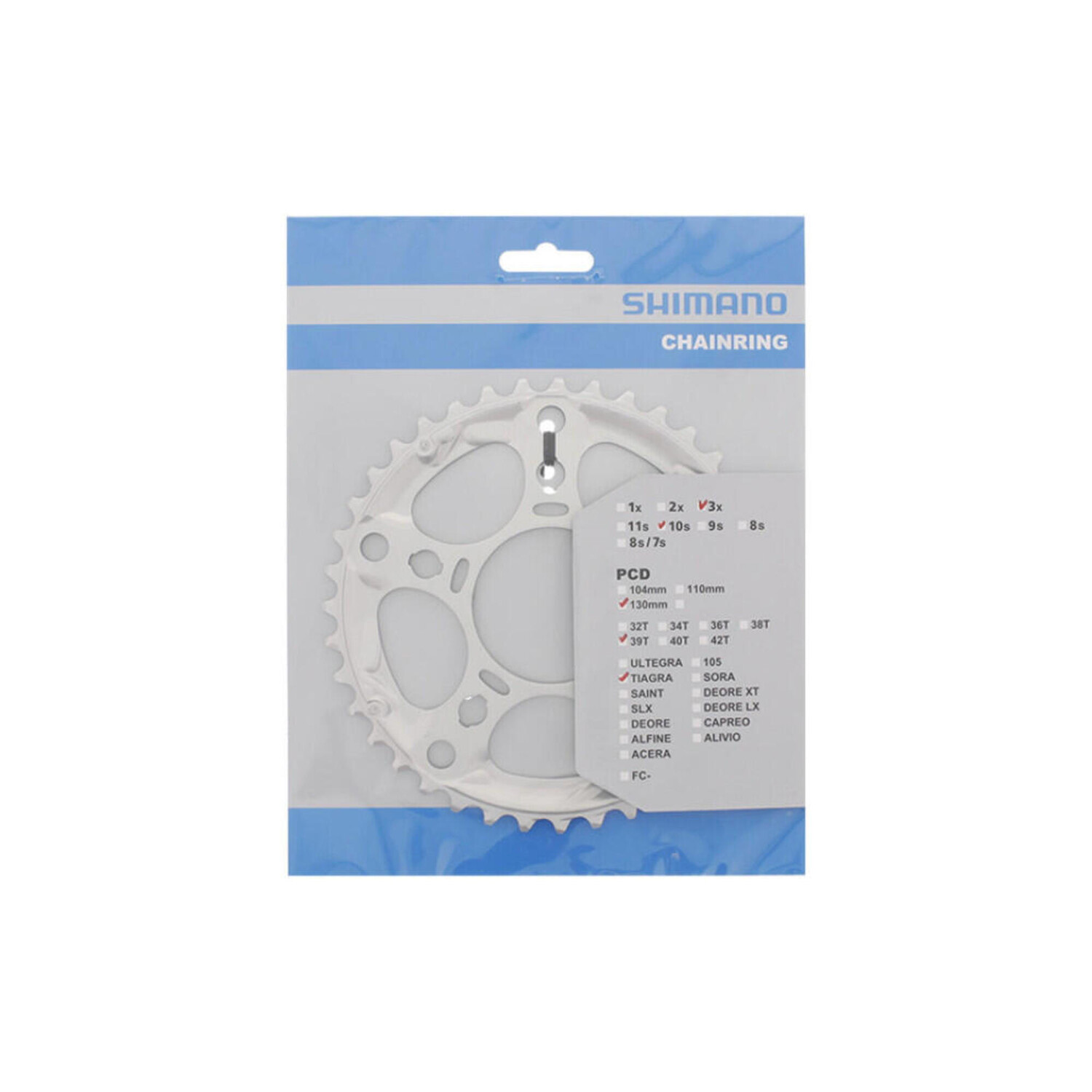 

цепочка Tiagra FC-4603 39T-D 10S 130 мм серебристая SHIMANO, серебристый / серебристый / черный