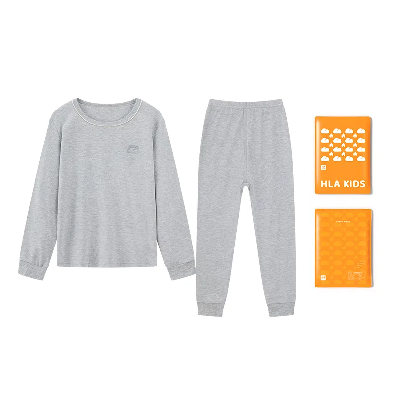 Детский комплект нижнего белья с круглым вырезом HLA, Heather Gray 8007