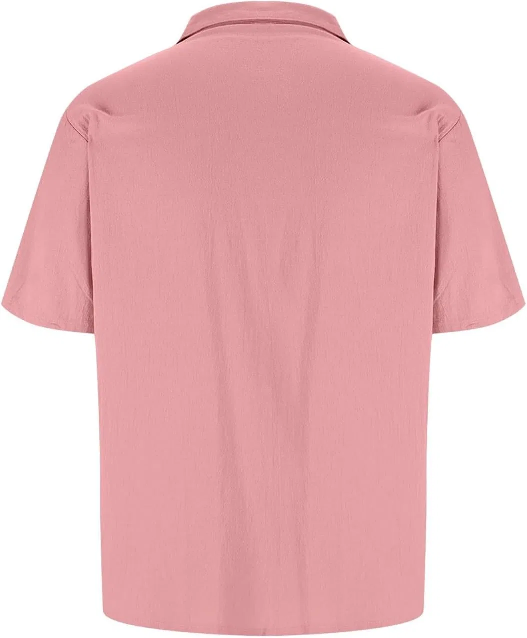 Мужская футболка с круглым вырезом Regular-Fit Short Sleeve Casual Linen Shirts, Pink — фото 3