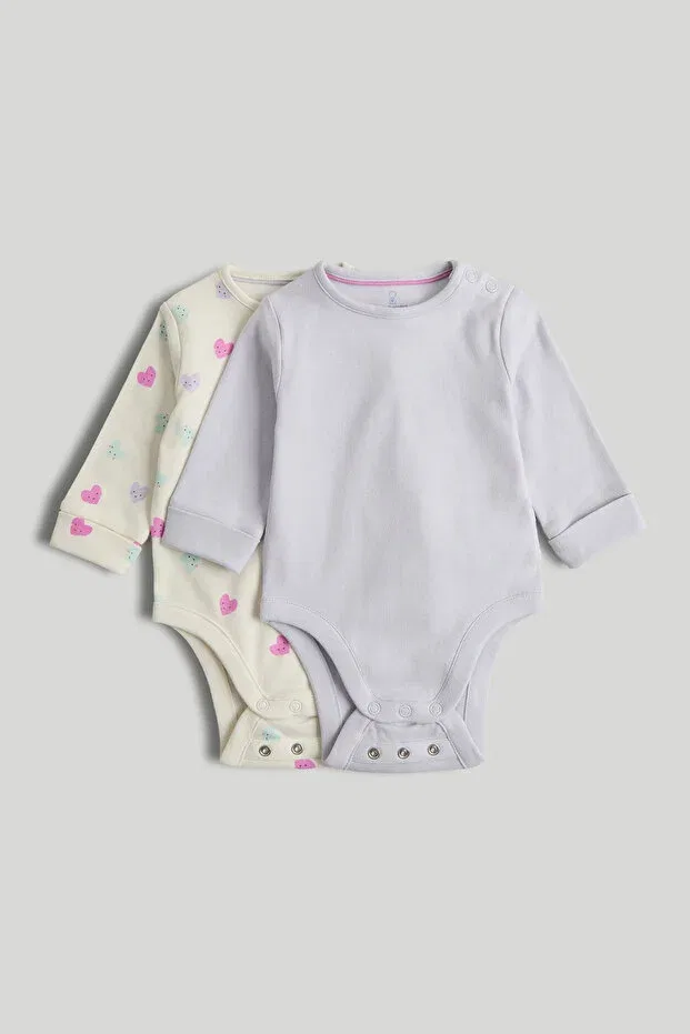 Детское боди-комплект с принтом Heart Adjustable Body Set Mothercare, Multicolor