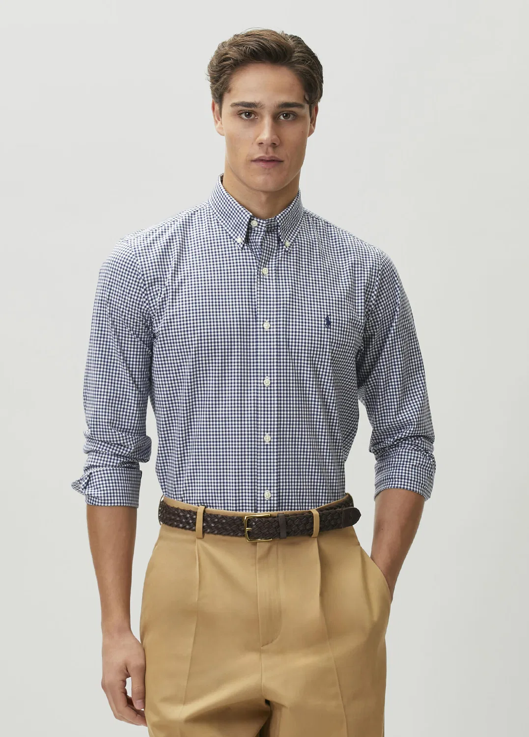 Рубашка поплин с горошком Polo Ralph Lauren, blue