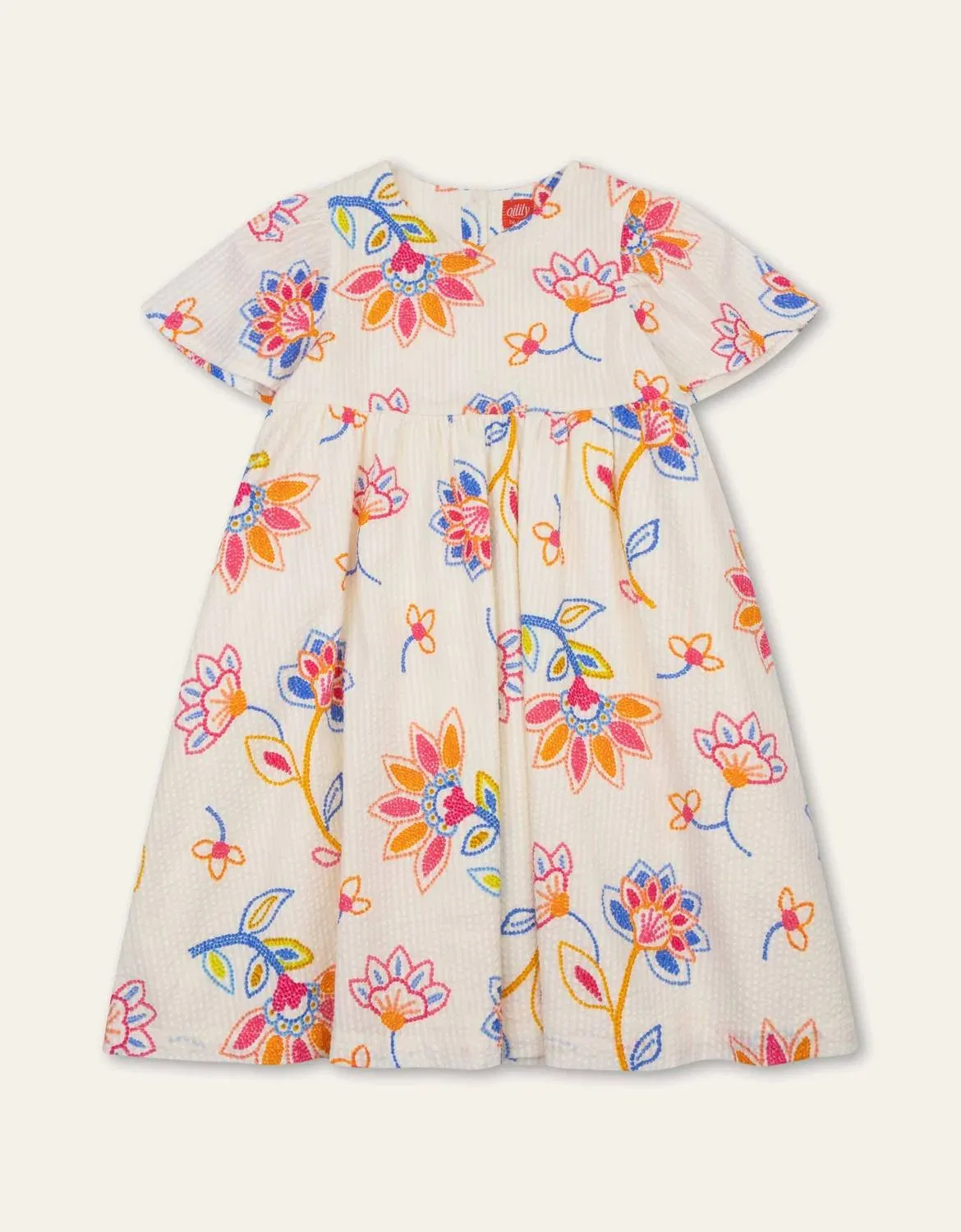 Детское платье для девочек с цветочным принтом Dilli Floral Oilily, Cream