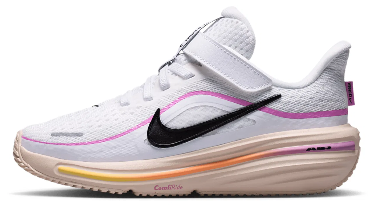Детские кроссовки для девочек с сетчатым верхом Nike Air Winflo 12, White/Pink/Black — фото 2