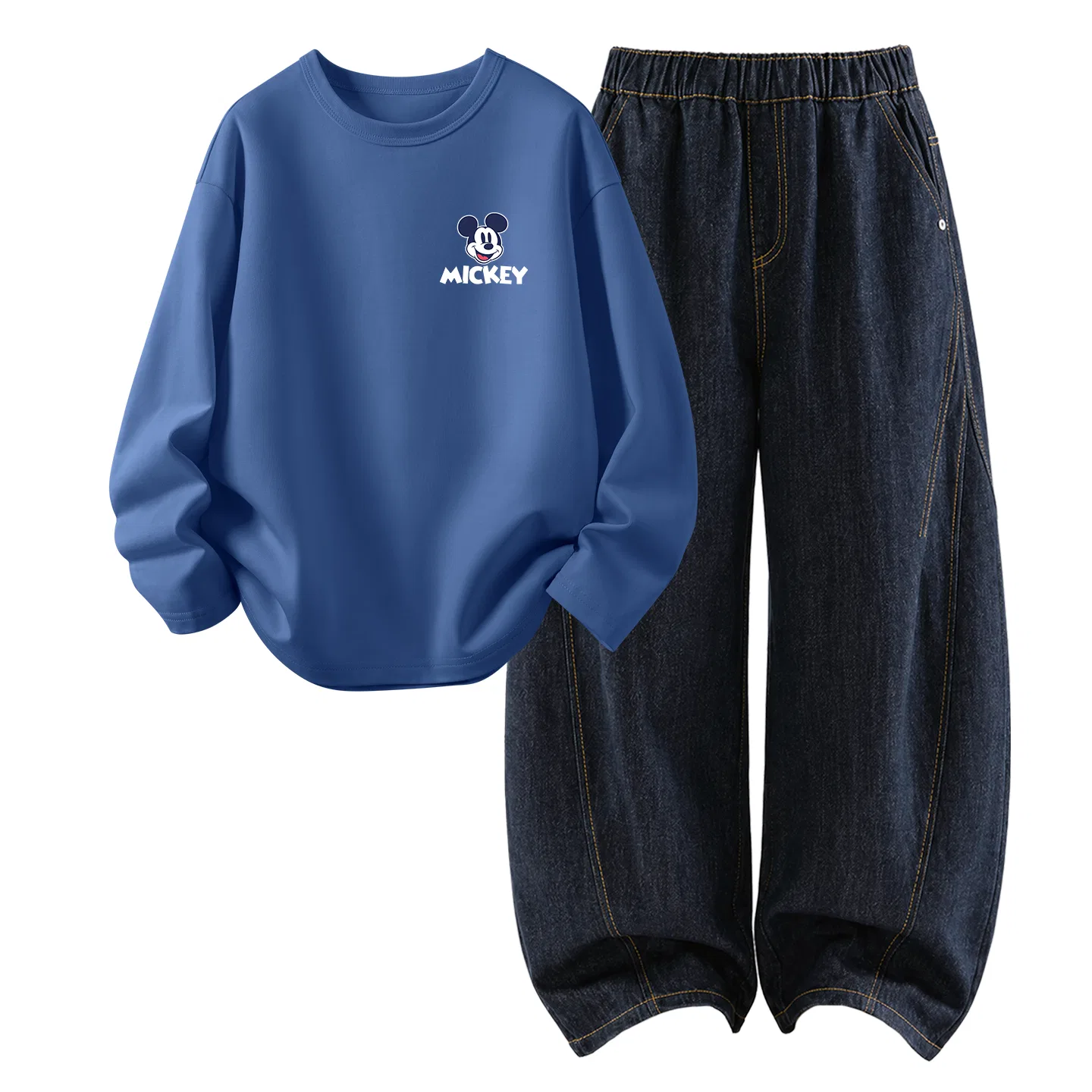 Детский спортивный комплект с принтом Disney, Gray Blue/Denim Black Blue
