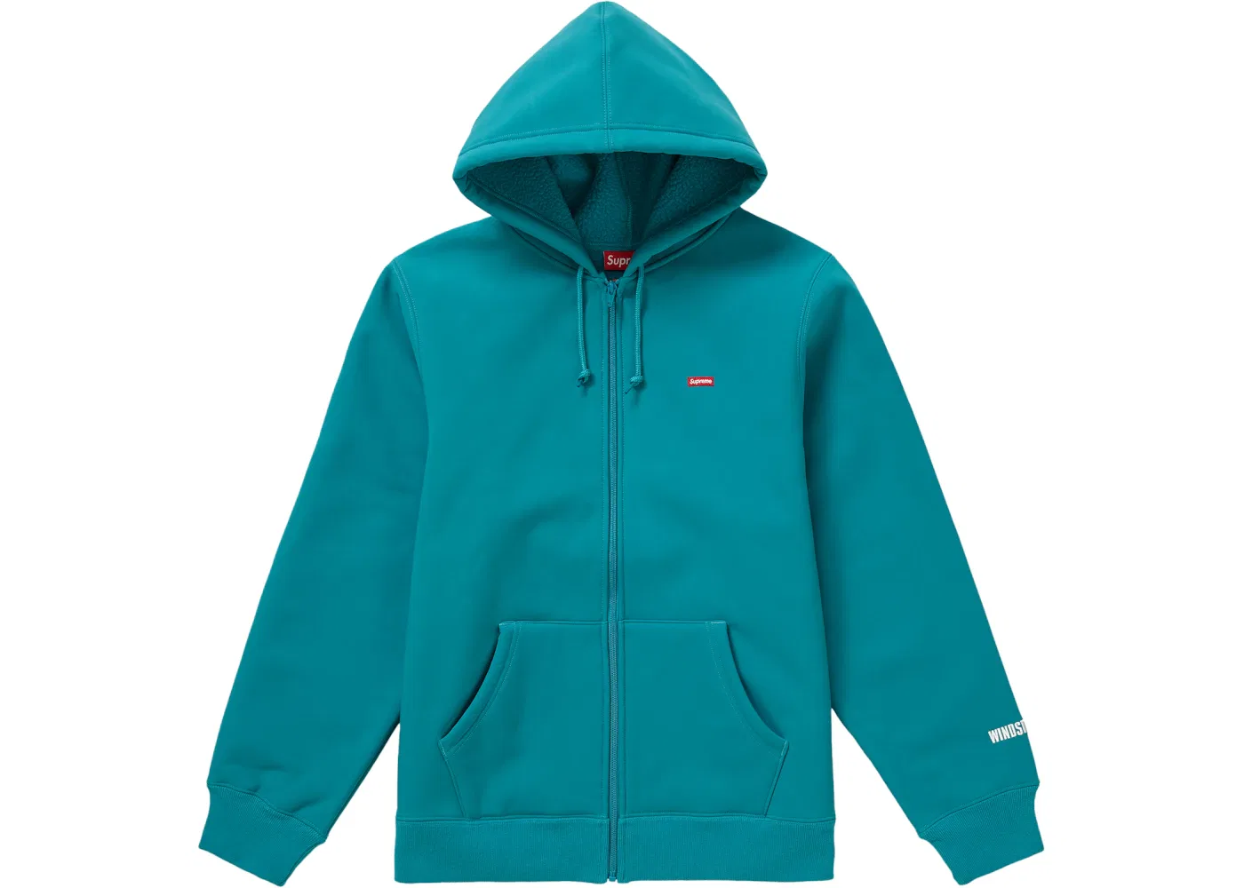 Мужская худи с капюшоном на молнии Supreme WINDSTOPPER Hooded Sweatshirt (FW19), Teal