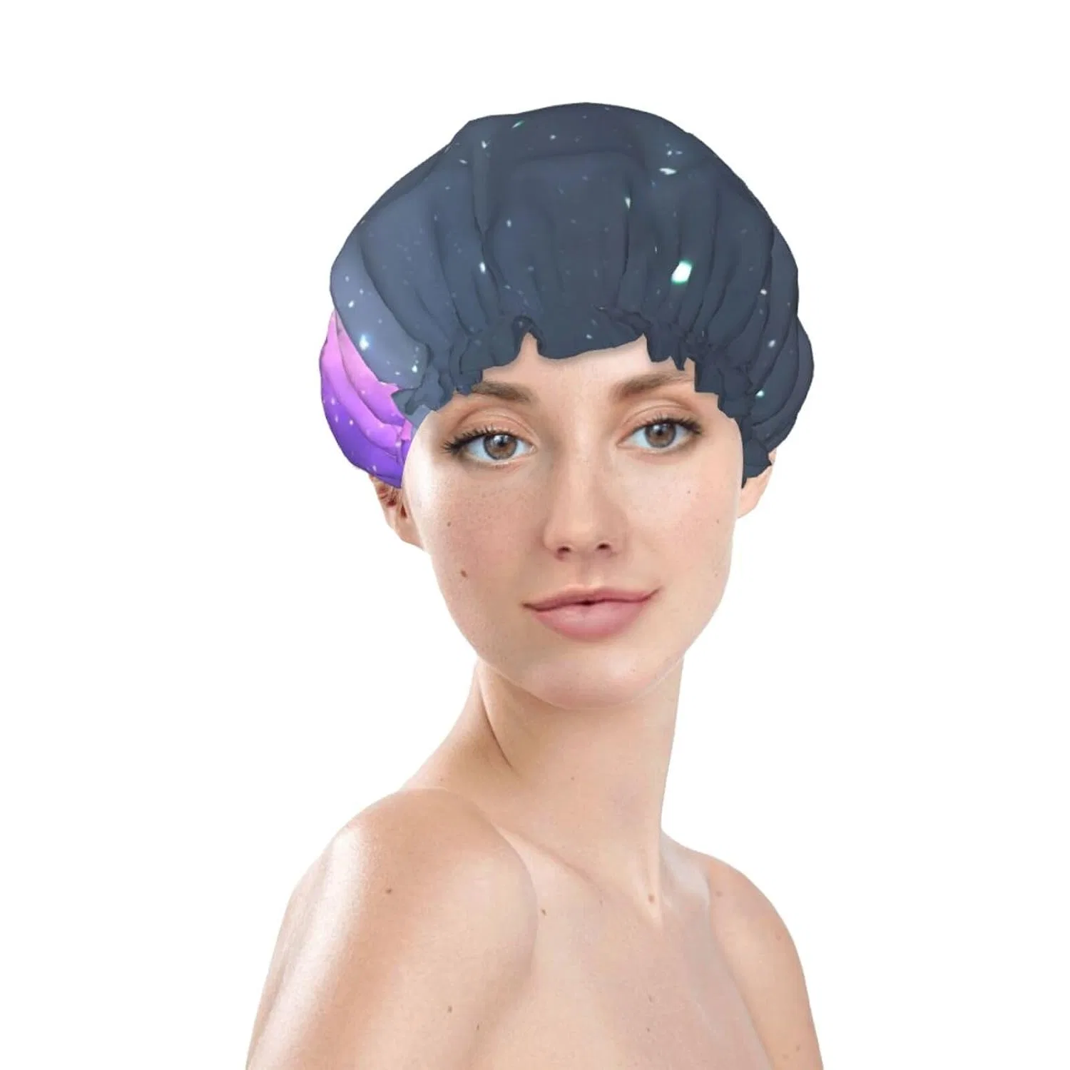 Двойная шапочка для душа Galaxy Starry Space, SSIMOO, фиолетовый — фото 3
