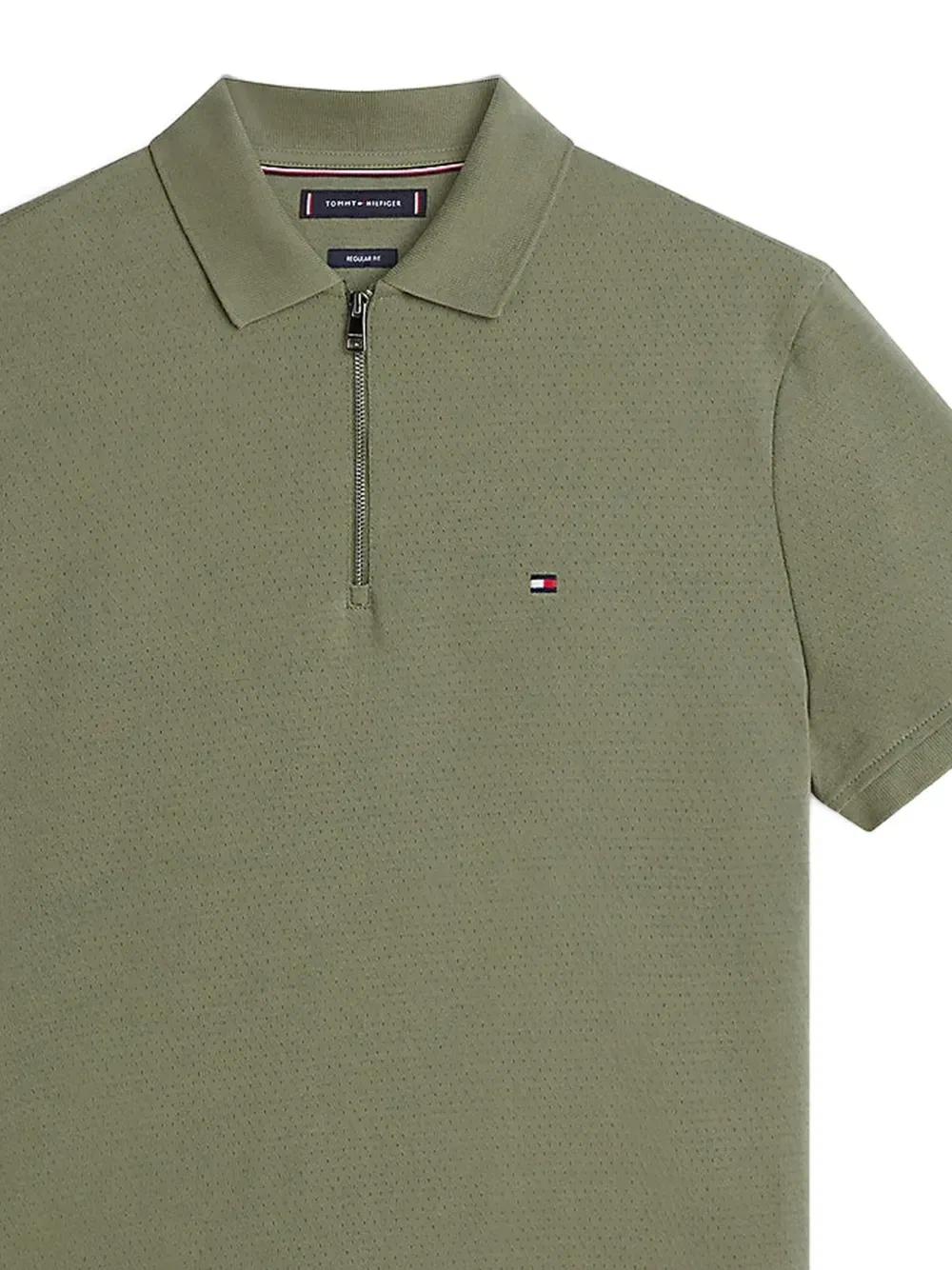 Поло на молнии Airdot Tommy Hilfiger, зеленый — фото 2