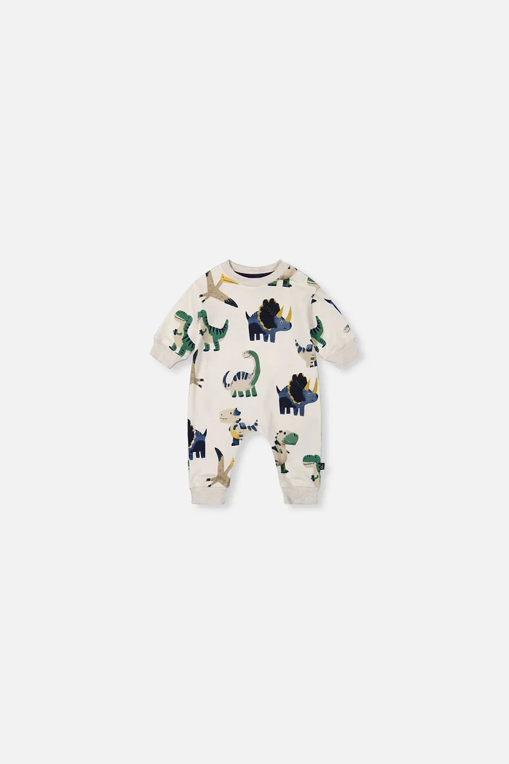 Детский комбинезон из флиса с принтом динозавров Deux par Deux, Beige Dinosaur Print