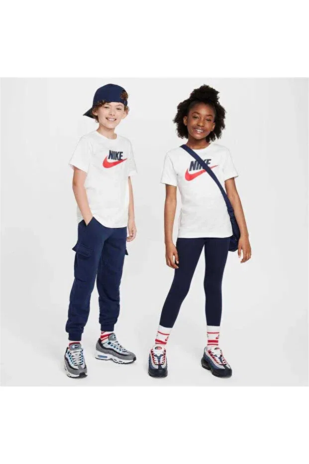 Детская футболка с принтом K Nsw Tee Futura Hbr Nike, White — фото 2