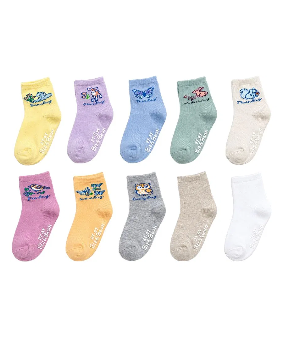 Детские носки с нескользящими стельками, комплект из 10 пар Rainbow Sugar, Multi Color