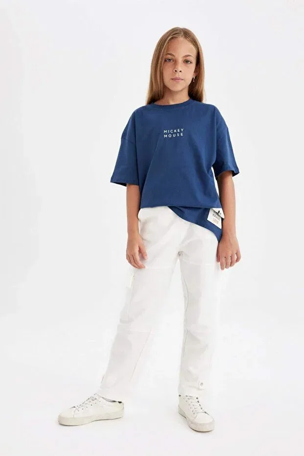 Детские спортивные штаны для девочек с карго-карманами Carrot Fit Havuç Cut Cargo Pocket Sweatpants Defacto, Ekru-Er99
