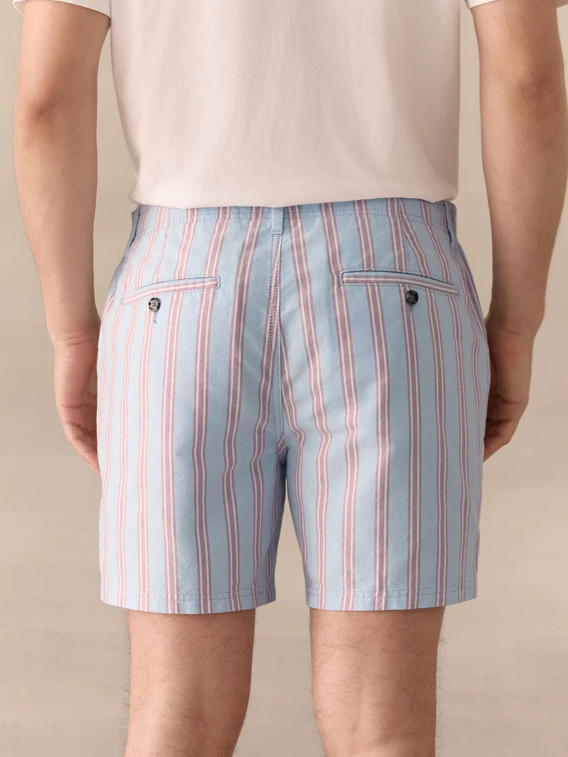 Шорты чинос, мульти-полоска, Blue Cotton Stripe Next, синий — фото 3