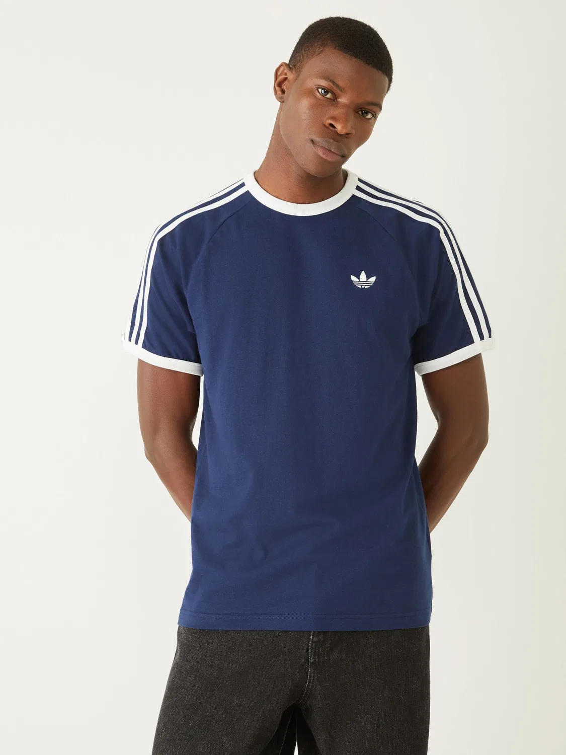 Футболка с 3 полосками, adidas Originals, темно-синий