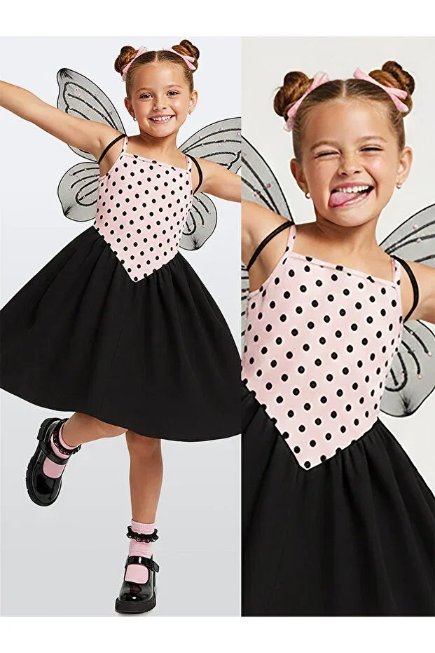 Детское платье для девочек хлопковое Polka Dot Denokids, Pink