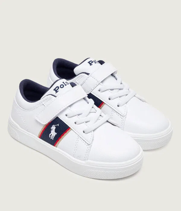 Детские кроссовки для мальчиков с отделкой из искусственной кожи Frazier II PS Polo Ralph Lauren, белый — фото 3