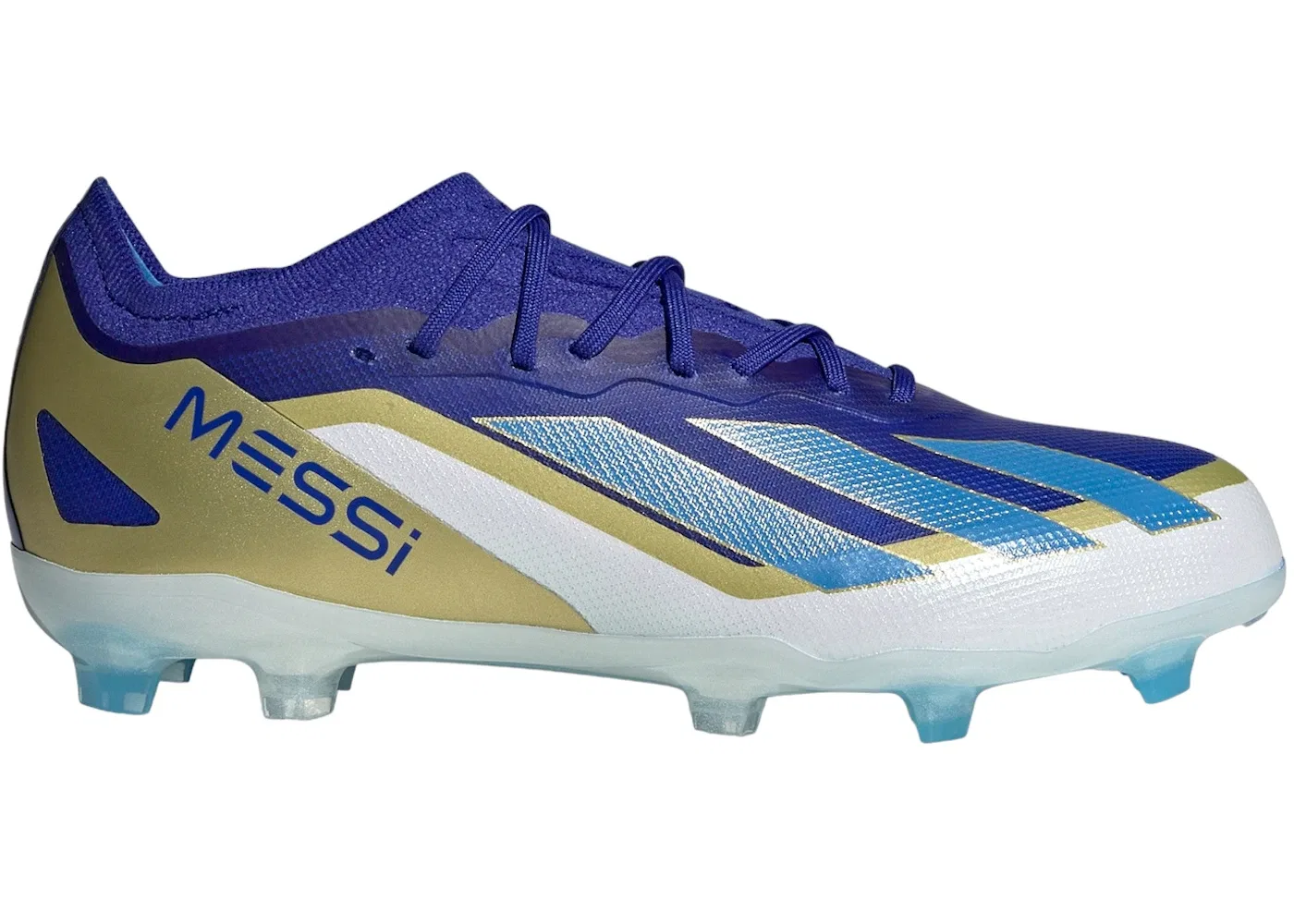 Детские бутсы с принтом Adidas Crazyfast Messi Elite FG, Lucid Blue/Blue Burst/Cloud White