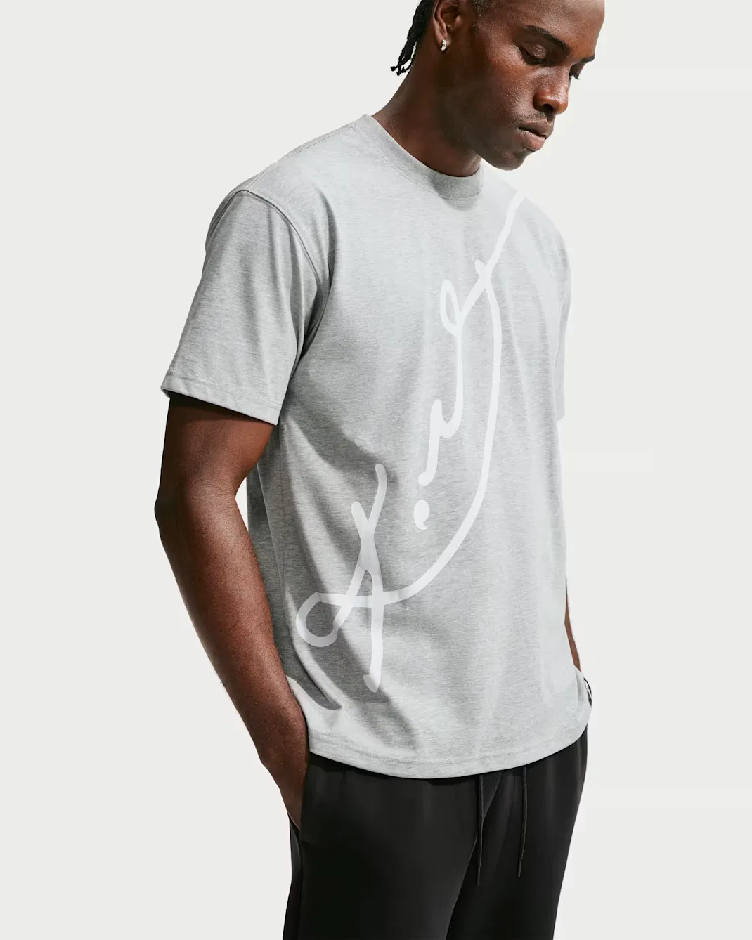 Мужская баскетбольная футболка Dri-FIT Kobe Nike, Dark Grey Heather/White — фото 3
