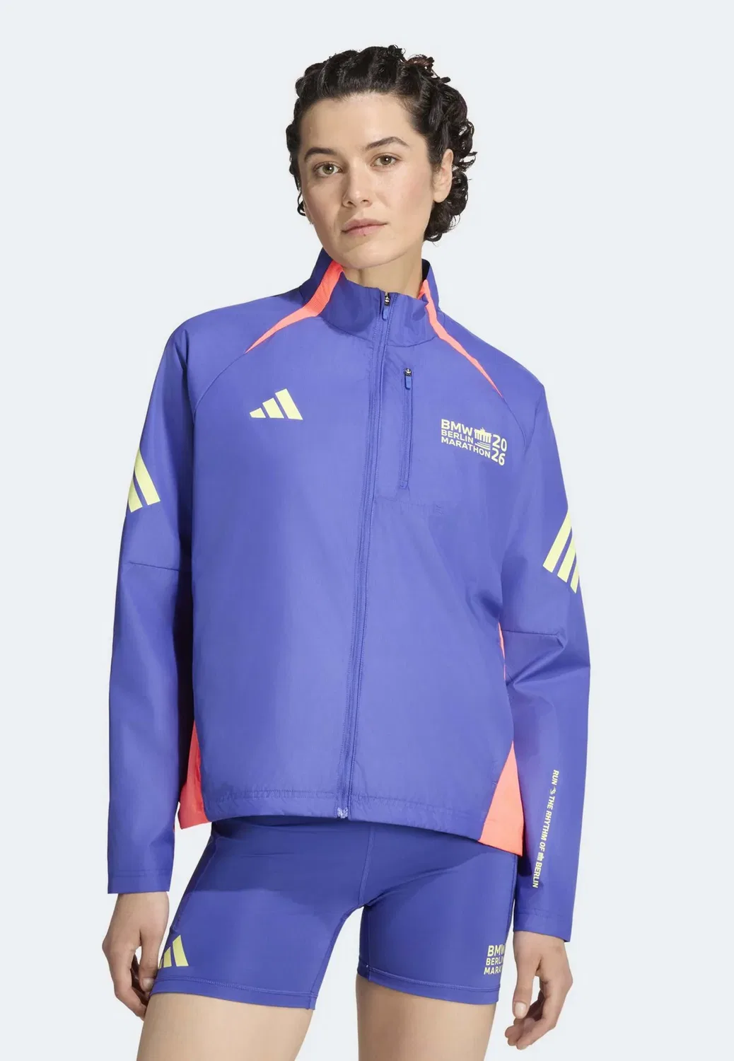 Ber26 - беговая куртка Adidas Performance, Dual Indigo/Solar Turbo — фото 3