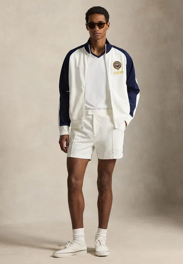 Шорты хлопок/полиэстер Wimbledon 4.5-inch classic fit short Polo Ralph Lauren Ceramic White, белый — фото 2