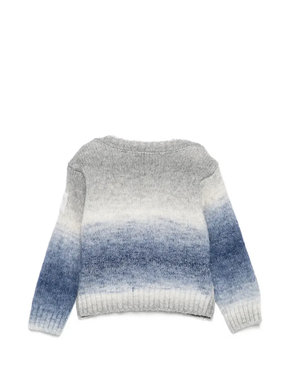 Вязаный свитер с градиентным эффектом Emporio Armani Kids, серый — фото 2