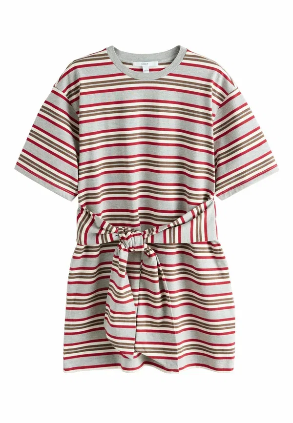 Платье-футболка Striped Next, Red Grey Stripe, серый