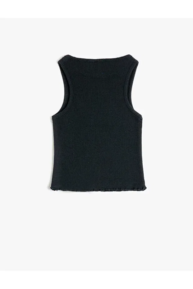 Детская майка для девочек с принтом Athlete crop sleeveless teddy bear printed slim fit Koton, Navy Blue — фото 2
