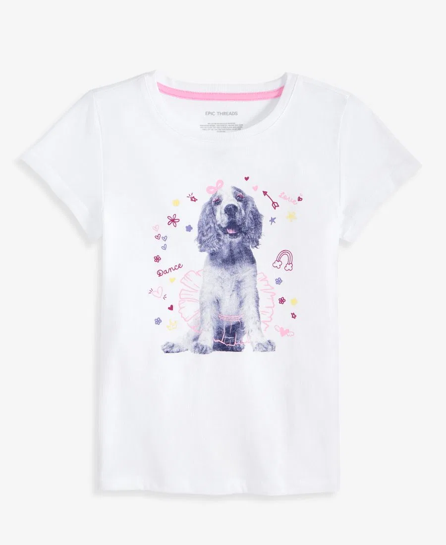 Футболка с принтом танцующей собаки Epic Threads, Bright White