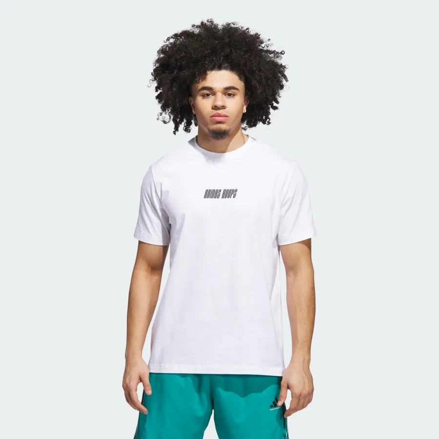 Футболка с принтом adidas Hoops Graphic Tee, Белый