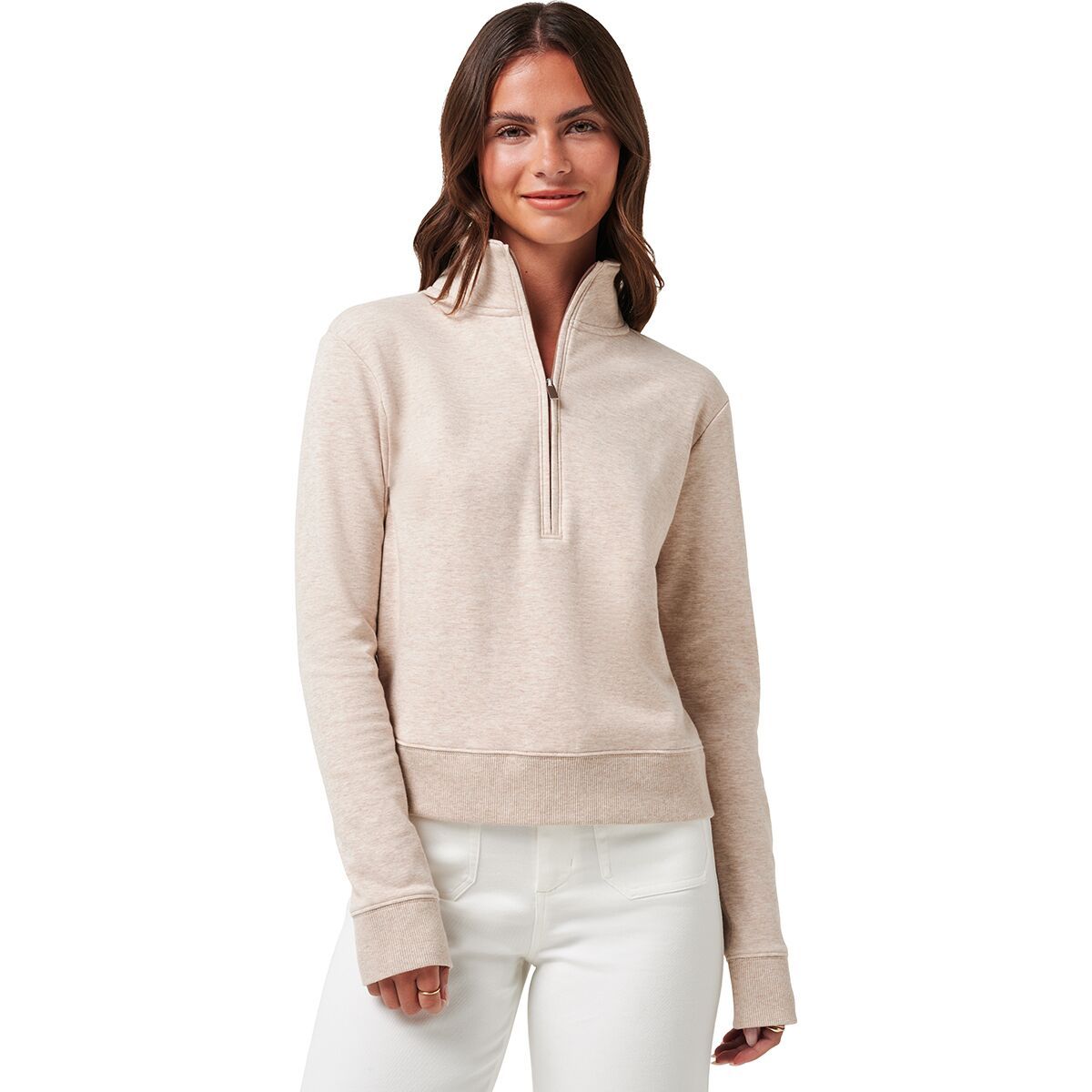 

Свитшот Cloud с молнией до половины Travismathew, цвет heather natural